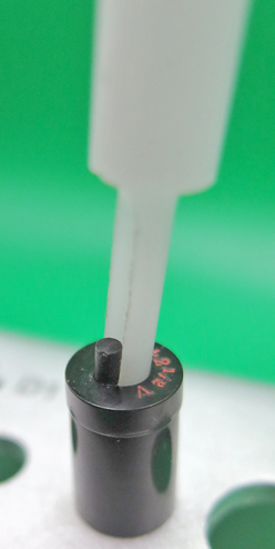 ITEM #PINPUNCH: WATERMAN SAFETY PIN-PUNCH. USE TO PUNCH OUT SAFETY MECHANISM WITHOUT PUNCHING OUT THE SMALL PIN AT THE END OF THE BARREL. DESIGNED TO FIT AROUND THE SMALL CYLIDRICAL PIN INSIDE THE TOP OF THE WATERMAN SAFETY BARREL. MADE OF HARD PLASTIC SO IT WON'T SCRATCH. 